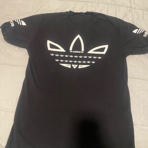 Adidas Black Tee with White Trefoil Design